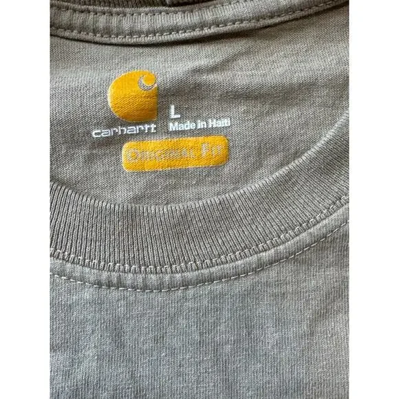 CARHARTT Men's short sleeve T-Shirt, Brown/Tan, size L, Cotton, Workwear - Picture 3 of 8